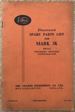 VILLIERS Mk 3K 50cc MOTORCYCLE ENGINE Illustrated Spare Parts List OCT 1959