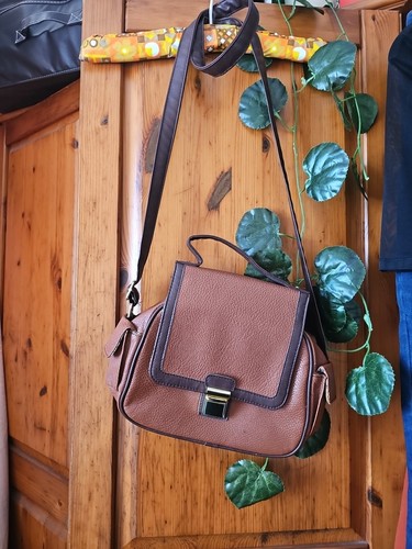 Brown tan faux leather - brown,