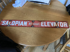 "Salopian" all steel elevator enamel sign nice aged condition .