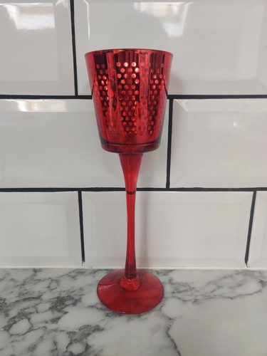 Red tall stem - red, glass