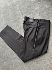 Marks and Spencer Autograph Tailored Fit Trousers Pure New Wool W34 L31 Black