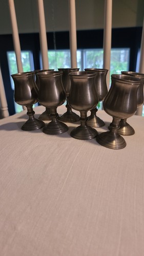 Vntg british pewter cordial - pewter,
