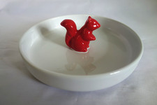 Sagaform Red Squirrel Appetizer / Trinket China Dish – 17cm Wide – Good Cond