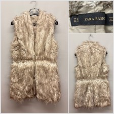 ZARA BASIC Faux Fur Sleeveless Jacket Medium