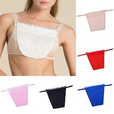 Overlay Modesty Panel Button Ladies Cami Secret Lace Clip-on Mock Camisole Bra.