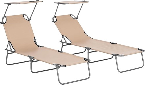 Folding sun lounger set 2 - , of