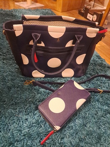 Joules navy and white polka - navy,