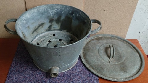 Vintage galvanised lidded - vintage,