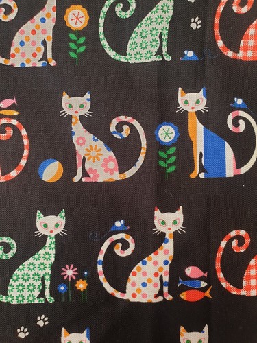 Colorful cats fabric end - uk, of