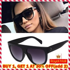 Oversized Sunglasses Womens Square Flat Top Large Black Luxury Ladies Big UV400