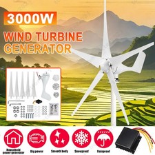 3kW Wind Turbine Generator Kit 12/24 48V with 5 Blade Wind Power for Marine,RV
