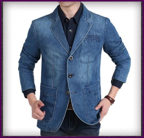 Blazers men denim - blazers, suits