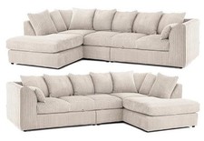 XL JUMBO CORD L- SHAPE CORNER SOFA SET LEFT / RIGHT HAND 4/5 SEATER UNIVERSAL