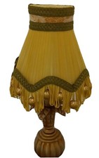 STUNNING VINTAGE GREEN & GOLD CHIFFON LAMPSHADE FULLY LINED WAS £69.99 UNIQUE