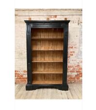 Large 19th Century Black Painted Pine Antique Bookcase (ex shop display shelves)