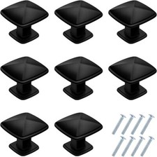 12Pcs Cabinet Door Knobs Black Drawer Knobs Square Furniture Knobs 30MM Kitchen
