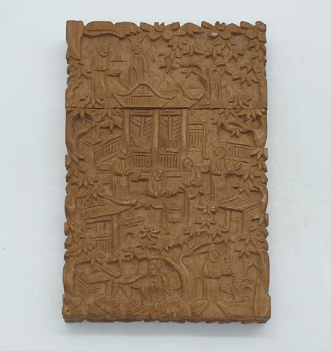Chinese carved wooden card - chinese,