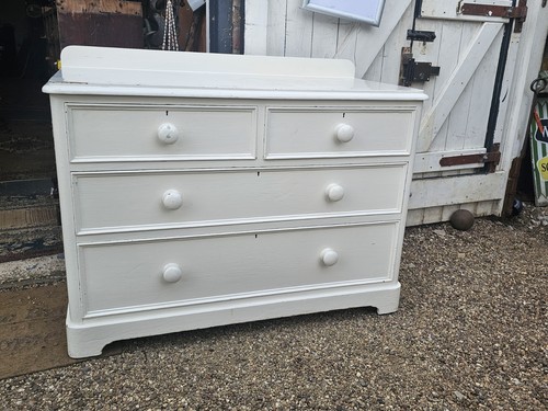 Antique pine painted chest - antique,