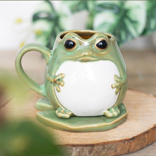 Frog shaped mug and lily - lily, pad