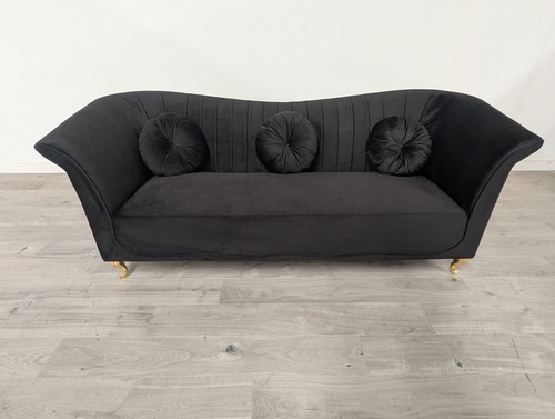 Homary black velvet - 3, seater
