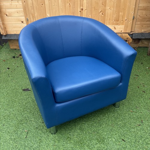 Faux leather tub chair - leather,
