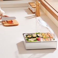 Uimoso Countertop Food Display Container with Lid for Condiments