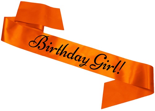 Orange birthday girl sash - orange,