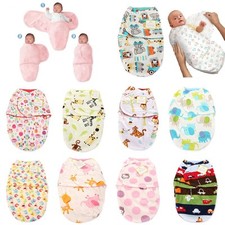 NewBorn Unisex Cosy Secure Baby Swaddle Blanket Wrap Sleeping Bag for Pram Crib 