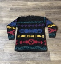 Maggie Lawerence Sweater Sz 20 Vtg Colorful Aztec Southwestern 80s/90s Whimsical