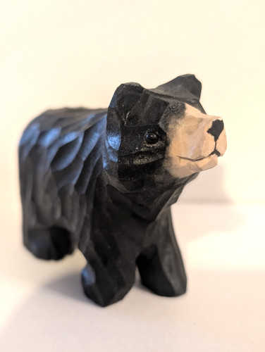 Hand carved wooden black bear - wooden,