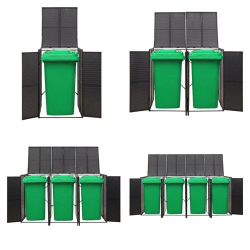 Wheelie bin shed poly rattan - poly,