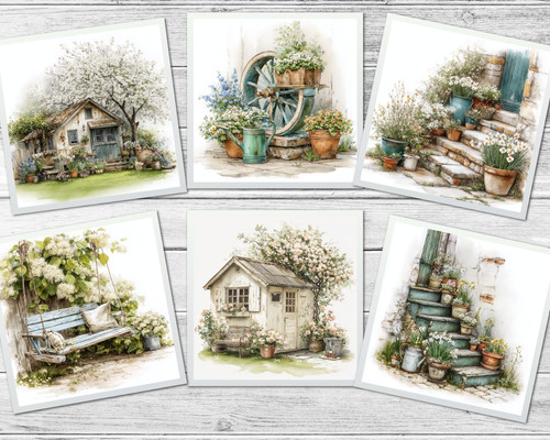 Spring garden card toppers for - card,