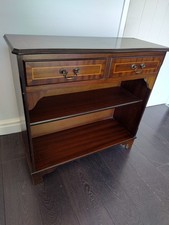 Vintage Solid Dark  Wood Display Dresser Sideboard 2 With Drawers