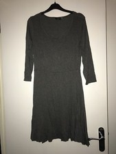 New Women’s F&F Tesco Dark Grey 3/4 Sleeve Skater Dress Casual - 12