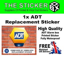 ADT printed vinyl replacement sticker for alarm box