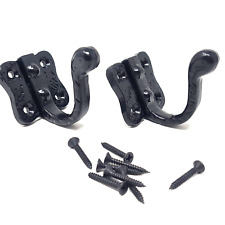 Pack of 2 Coat Hooks Black