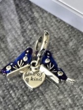 Butterfly 'One Of A Kind' 925 Sterling Silver Charm + FREE BRACELET UK