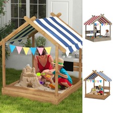 Wooden sandbox with canopy - sandbox,