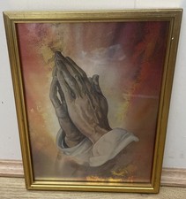 Vintage Praying Hands Foil Art