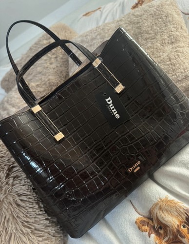 Dune large leather bag brown - bag,
