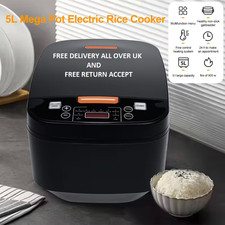 Large 5L Electric Rice Cooker Multi Cooker Non Stick Pot Automatic Keep Warm-UK