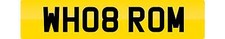 PRIVATE NUMBER PLATE WH08 ROM