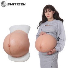 Roanyer Fake Silicone Twins Pregnant Belly Artificial Baby Tummy Belly for Cos