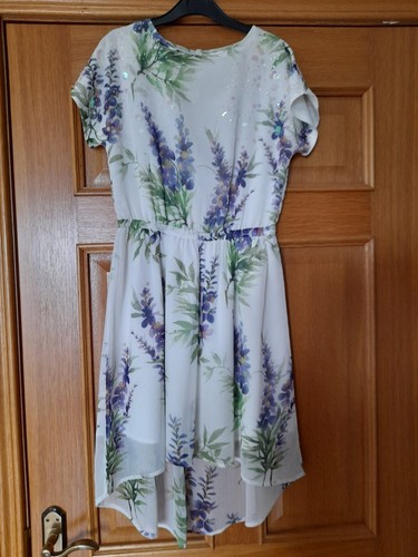 Dipped hem floral dress with - hem,