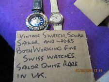 Vintage 1991 Swatch Scuba 200 SDK 124 Sailor Watch, And Ladies Both working fine