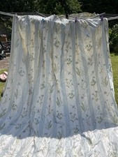 XXL Curtains Handmade In Vintage Laura Ashley Fabric White/ Cornflower Blue VGC
