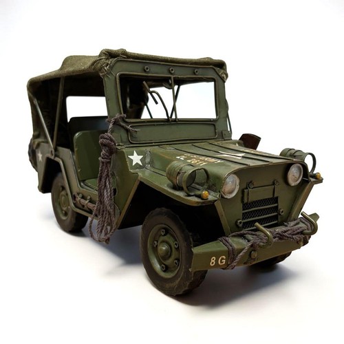 Large metal jeep military - large,