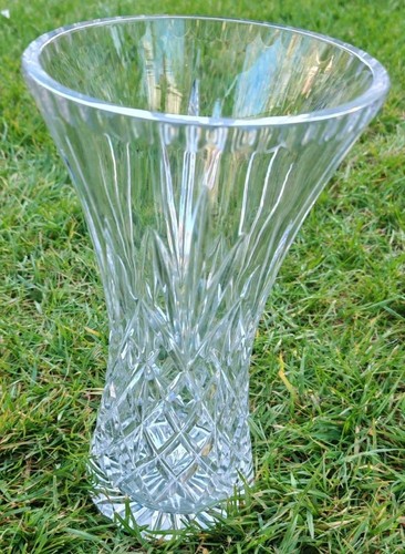 Crystal vase possibly bohemia - crystal,