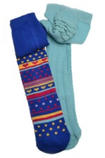 2 Pairs of Cotton Baby Tights - Lace Frill Tights