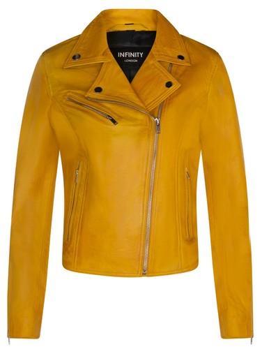 Ladies leather biker jacket - ladies,